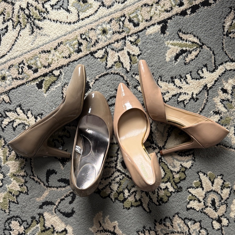 TWO PAIRS!  Sold together! Nude Heels in Taupe and Beige